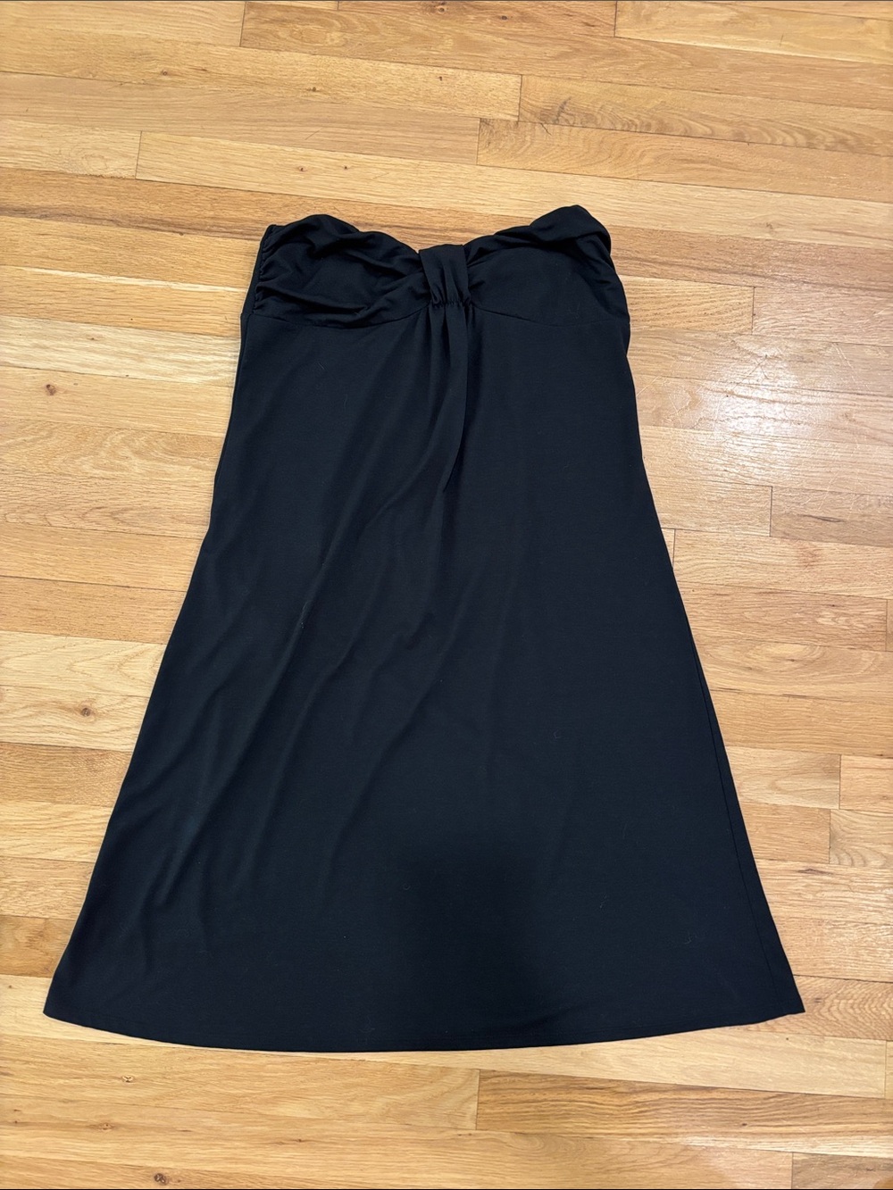 LOFT Black Strapless Twist-Front Dress